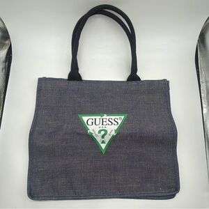 GUESS Denim Tote with Black Handles
